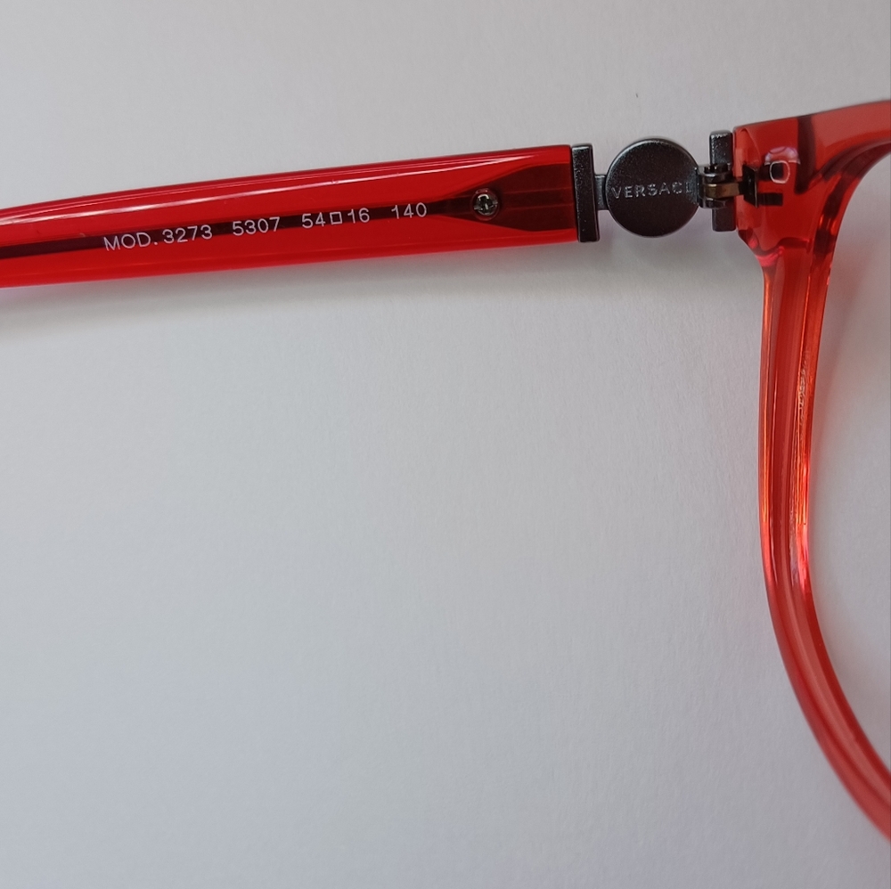NEW VERSACE MOD. 3273 5307 RED AUTHENTIC EYEGLASSES W/CASE 54-16 - Picture 6 of 8